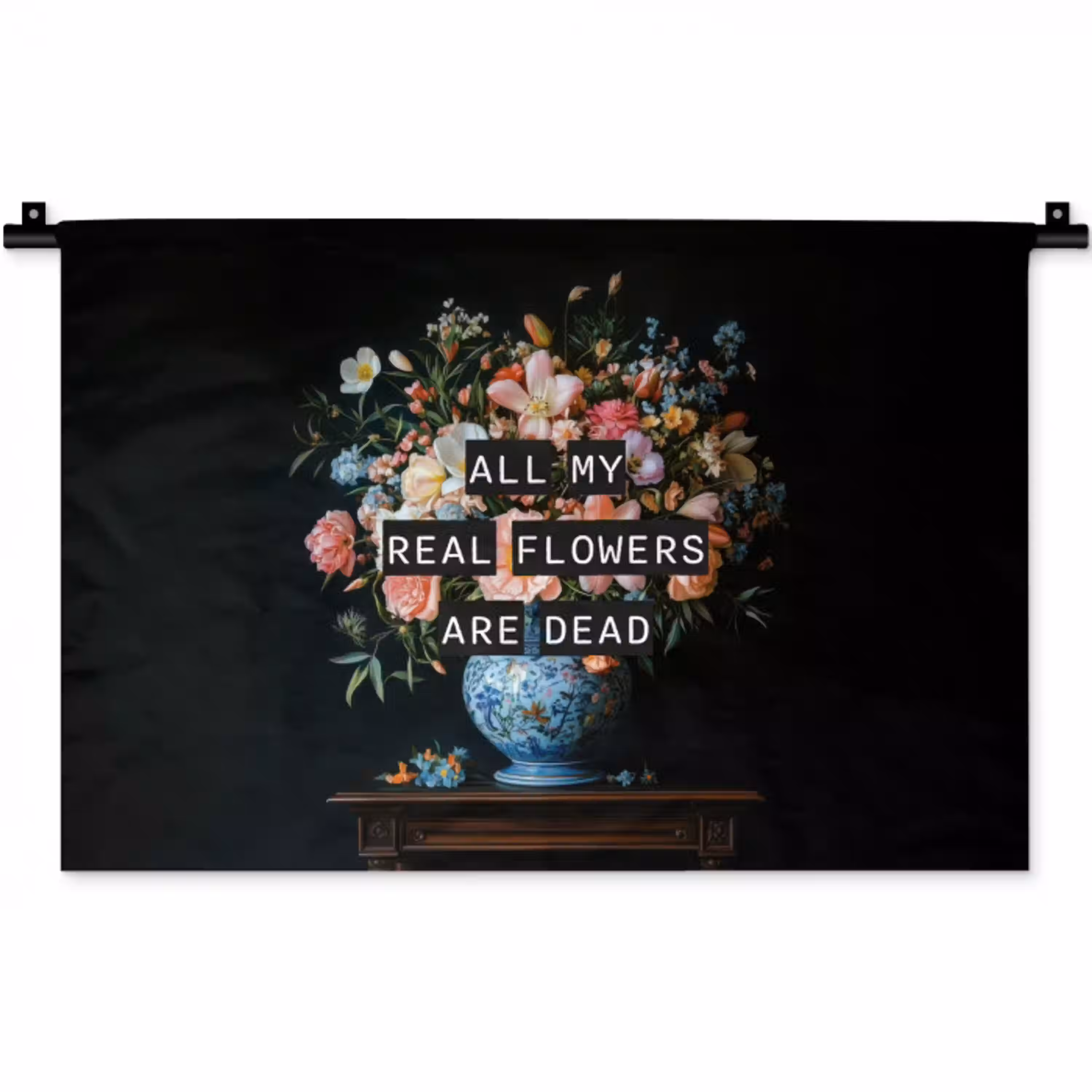 Bloemen - Art - Pastel - Quotes Wandkleed katoen klein -zz3d