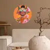 Vlinders - Vrouw - Zonnebril - Kleurrijk Wandcirkel behangsticker klein -sfeer1