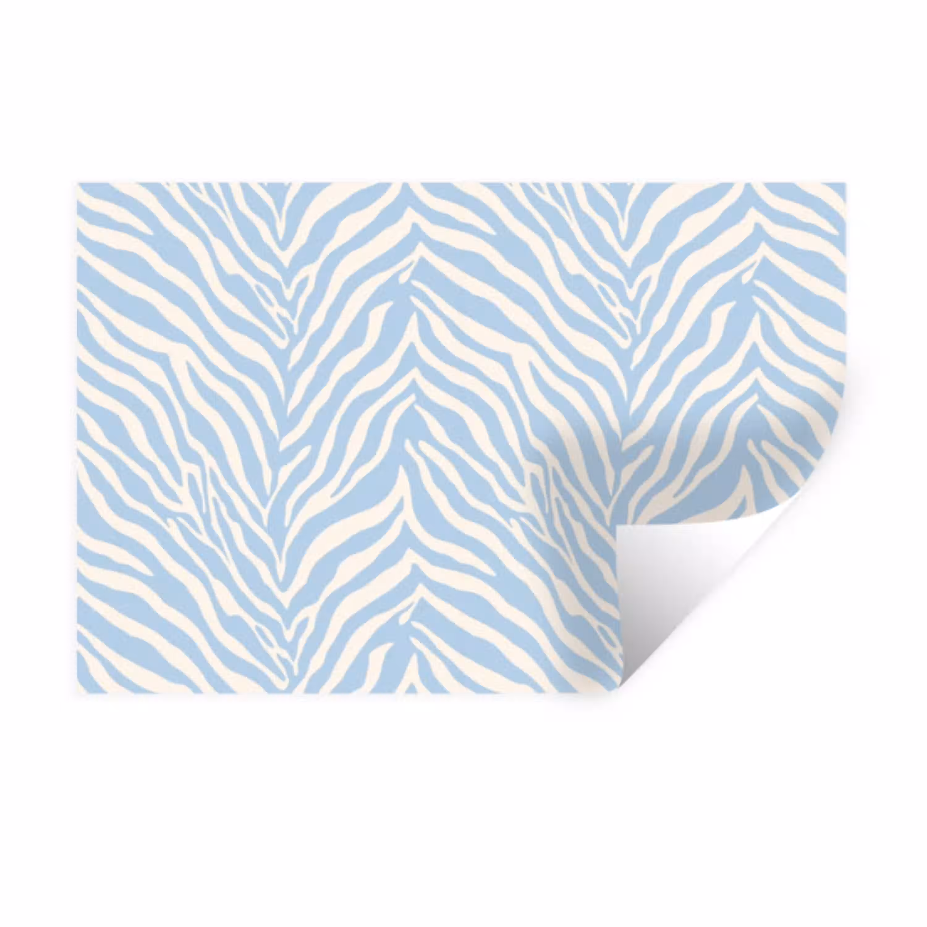 Zebra - Motief - Blauw - Wit Muursticker klein 286 -3d