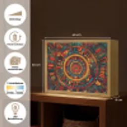 Mandala - Cirkels - Patronen Light Box met batterij (Wandlamp) middel -USP_websiteoverzichtDE