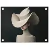 Vrouw - Golvende - Hoed tuinposter los doek klein -3d