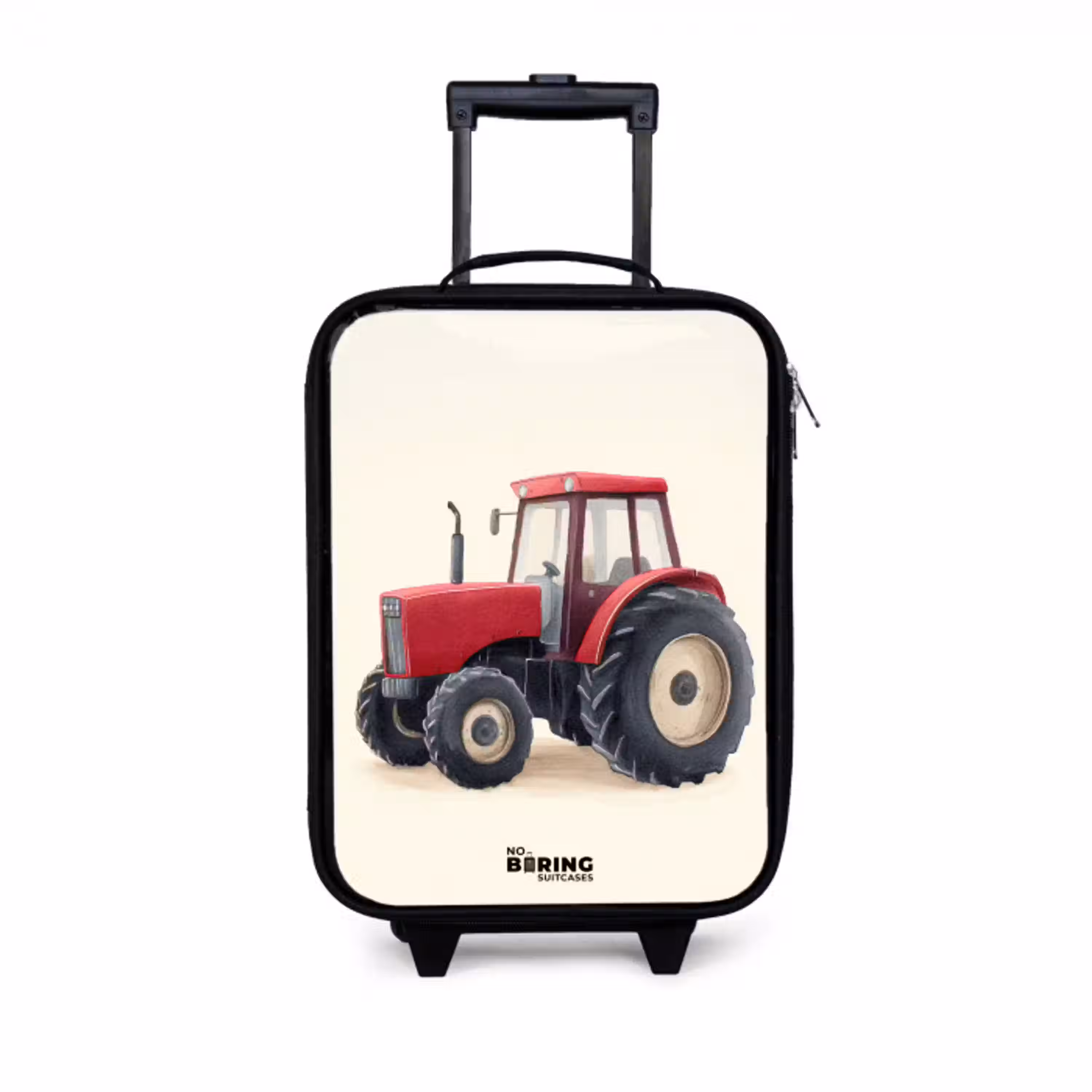 Tractor - Getekend - Rood Kinderkoffer - Zwart klein -3d