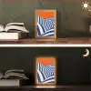 Fietser - Heuvels - Strepen - Blauw Light Box met kabel (Tafellamp) klein -sfeer3
