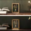 Goudbruine - Bladeren - Vaas - Herfstachtig Light Box met kabel (Tafellamp) klein -sfeer3