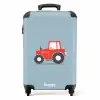 Rode trekker blauwe achtergrond Koffer - NBS - Handbagage middel -productfoto_recht