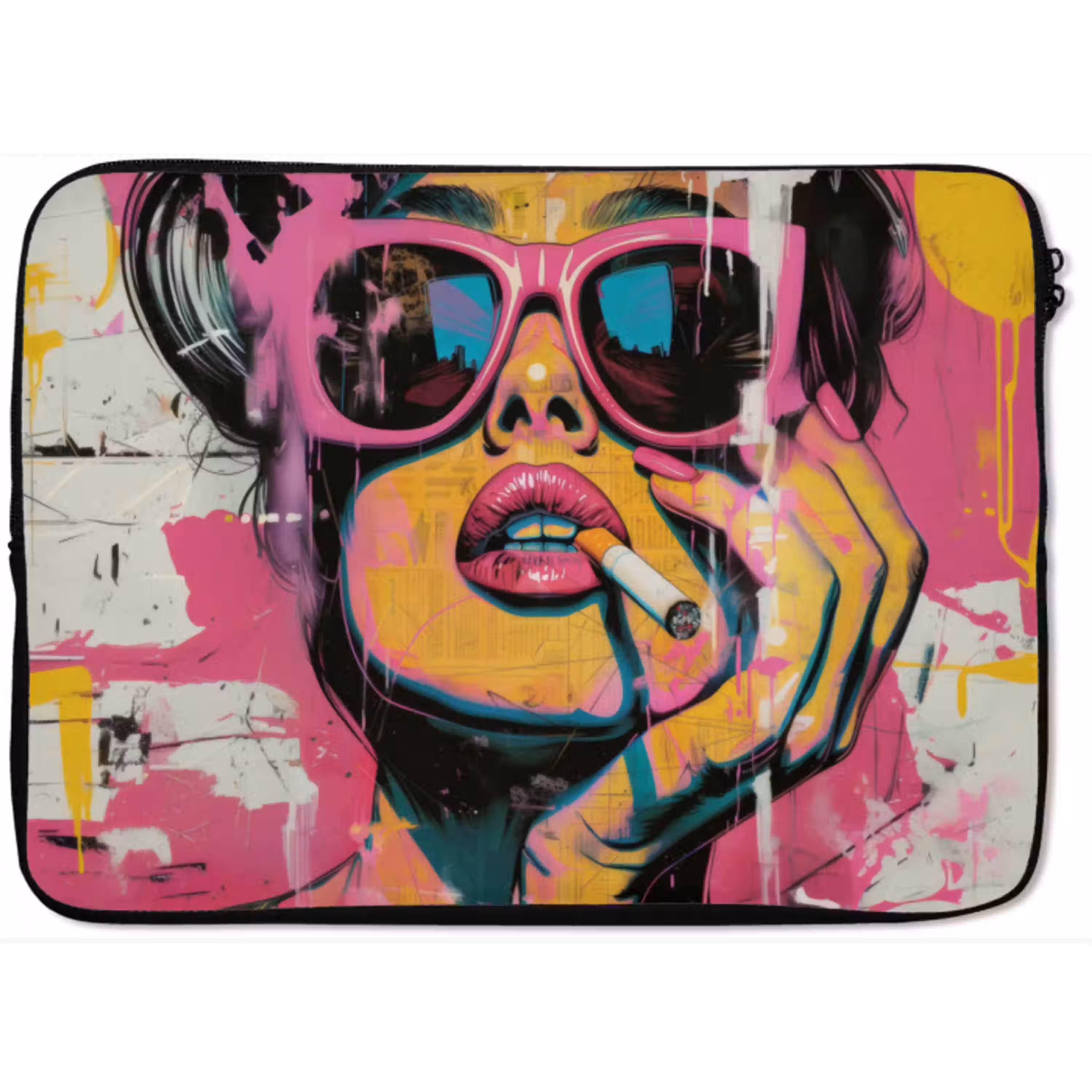Portret - Vrouw - Abstract - Zonnebril laptophoes neopreen klein -zkaufland3dotto