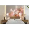 Lelies - Meeldraden - Roze - Wazig fotobehang vinyl groot -bed