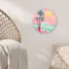 Palmbomen - Golven - Zee Wandcirkel kunststof plaat 5mm dik klein -sfeer5