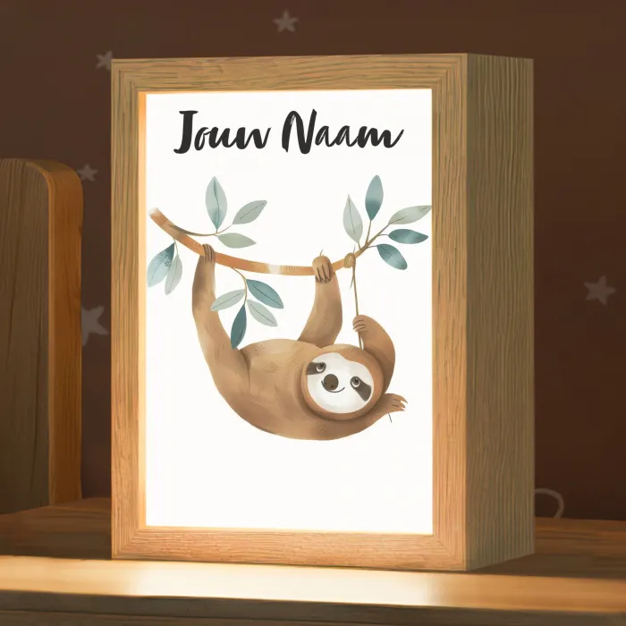 Luiaard - Dier - Jungle dieren Light Box met kabel (Kinderlampje) klein -zzz_3d_website
