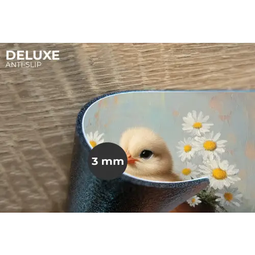Bloempot - Kuiken - Bloemetjes Placemat vinyl groot -closeup