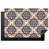Floraal - Ornament - Blauw Inductie beschermer vinyl 3mm klein 276 -3d