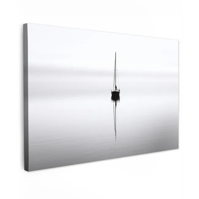 Buiten canvas - Zeilboot - Zwart - Water - Silhouet