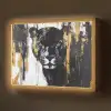 Panter - Zwart - Abstract - Verfstreken Light Box met batterij (Wandlamp) middel -z3d_website