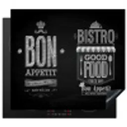 Bistro's Zwarte Bord Inductie beschermer vinyl 3mm middel -3d