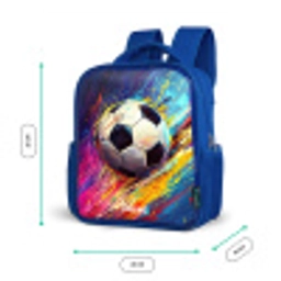 Neon - Voetbal - Kleurrijk Kinderrugzak - Blauw middel -productfoto_formaten