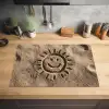 Gezichtje - Zon - Zand - Getekend Inductie beschermer vinyl 3mm klein -sfeer5