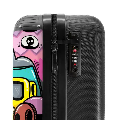 Kleurrijke Monsterparade Koffer - NBS - Handbagage middel -slot