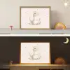Dinosaurus - Bladeren - Pastel - Stippen Light Box met batterij (Wandlamp kind) middel -sfeer3_kind