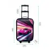Roze raceauto flitst door neonlicht Kinderkoffer - Zwart klein -productfoto_formaten
