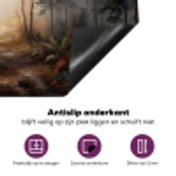 Bospad - Herfstbladeren - Natuur - Schilderachtig - Oranje Inductie beschermer vinyl 3mm middel -zzzzzzz-cc-onderkant