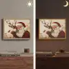 Kerstman - Rendier - Kerst - Christmas Light Box met batterij (Wandlamp) middel -sfeer3
