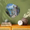 Huizen - Zee - Bomen - Bloemen Wandcirkel Organisch Forex 3mm klein -sfeer2