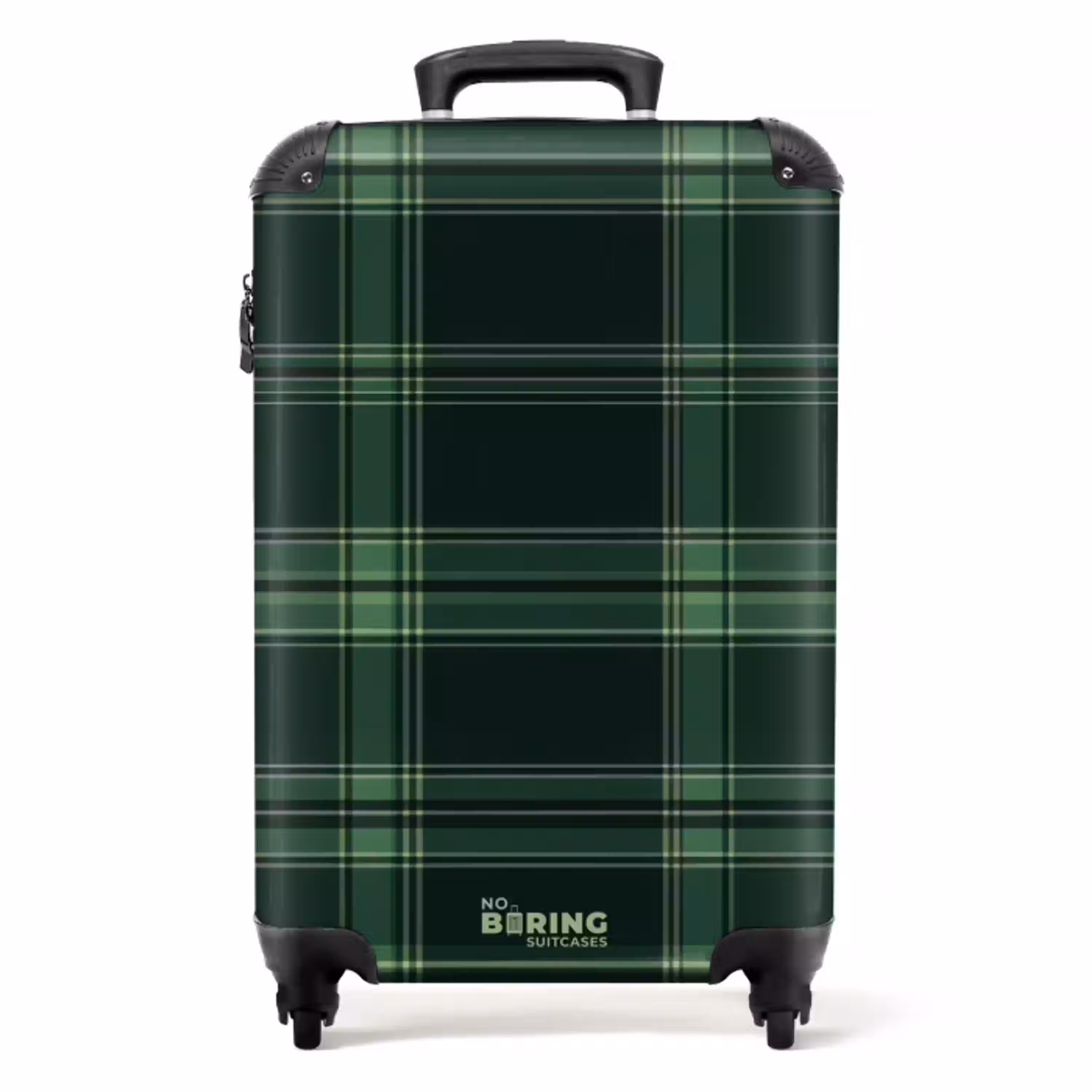 Klassiek geruit patroon in groene tinten NBS - Handbagage koffer - Unisex middel -productfoto_recht