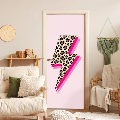 Stippen - Roze - Bliksem deurposter klein -sfeer2