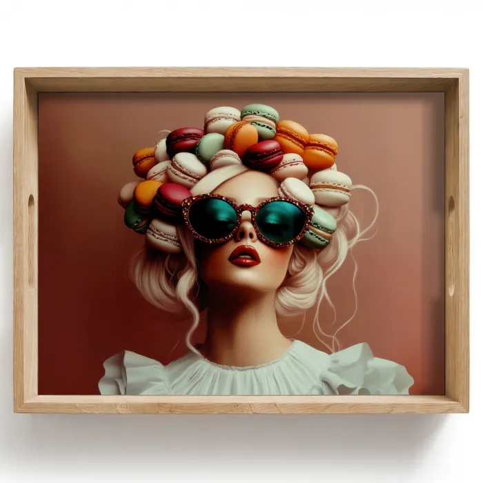 Vrouw - Macarons - Bril Dienblad Rechthoek middel -z3d_shopping