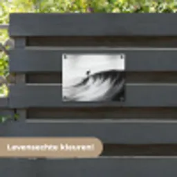 Surfer - Golf - Vervaagd - Zwart tuinposter los doek klein -sfeer3