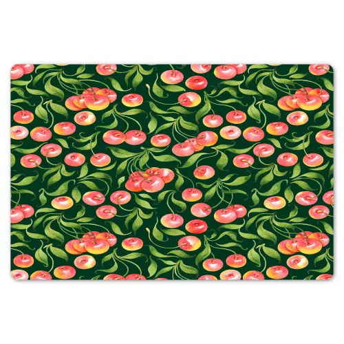 Groen - Rood - Kersen - Bladeren Placemat vinyl groot 368 -zzsfeer1_Kitchenyeah-website