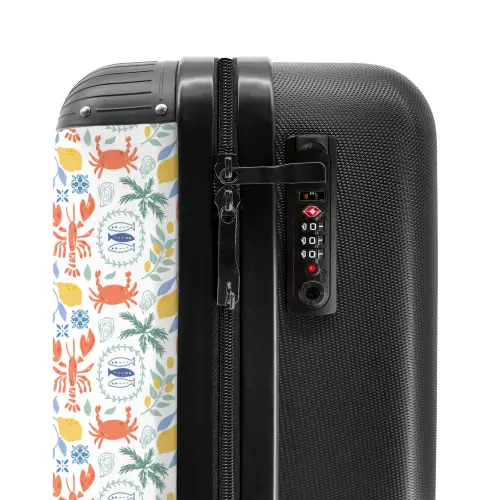 Kreeft en citroen patroon kleurrijk NBS - Handbagage koffer - Volwassenen Unisex middel -slot