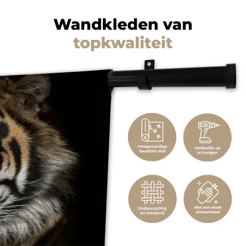 Tijger - Wilde dieren - Portret Wandkleed katoen klein -sfeer2