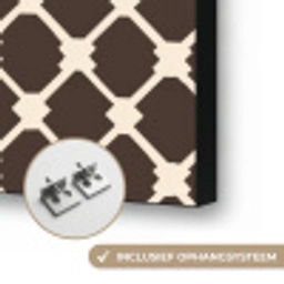 Bruin - Ruitpatroon - Geometrisch Textielframe zwart klein 947 -USP_ophangsysteemNL