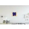 Okergeel - Blauw - Eenvoudige lijnen textielposter latten blank klein -kinderkamer