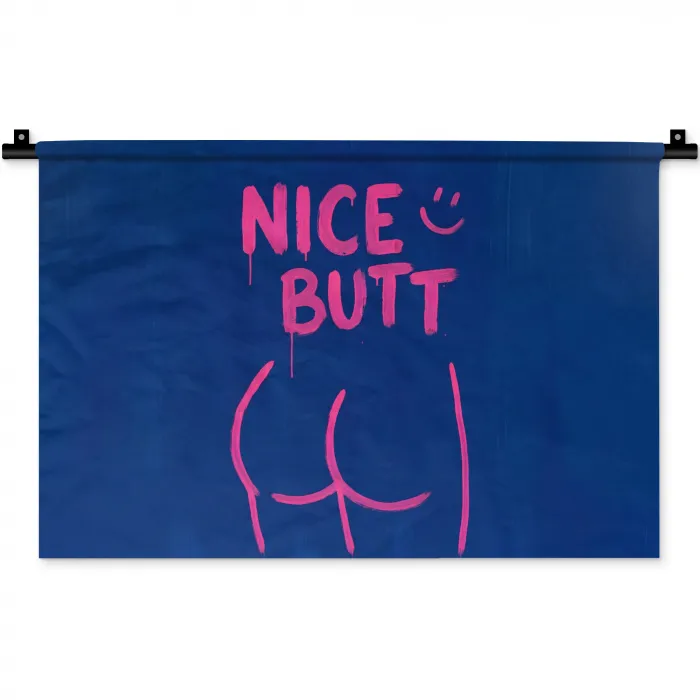 Brutaal - Grappig - Blauw Wandkleed katoen klein -zz3d