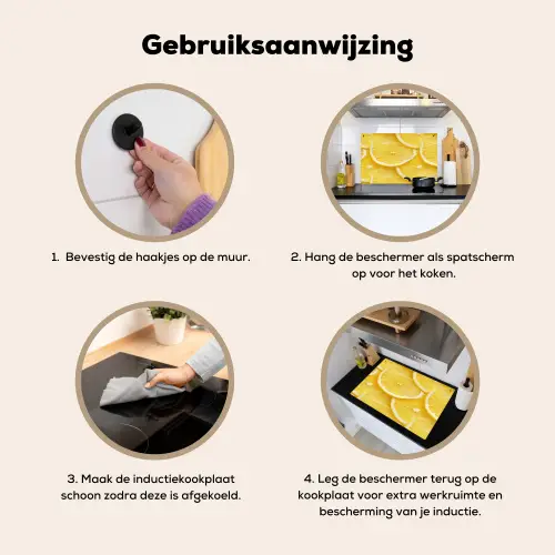 Schijfjes - Citroen - Sap Inductie beschemer met haakjes klein 777 -ky-gebruik-nl