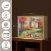 Landschap - Kleurrijk - Olieverf - Kunst Light Box met batterij (Wandlamp) middel -USP_websiteoverzichtNL