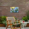 Bloemetjes - Blauw - Vergeet mij nietjes Tuinposter op houten frame 2 cm dik klein -sfeer3