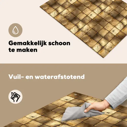 Geometrisch - Tegels - Goud Inductie beschemer met haakjes klein 777 -ky-schoon-nl