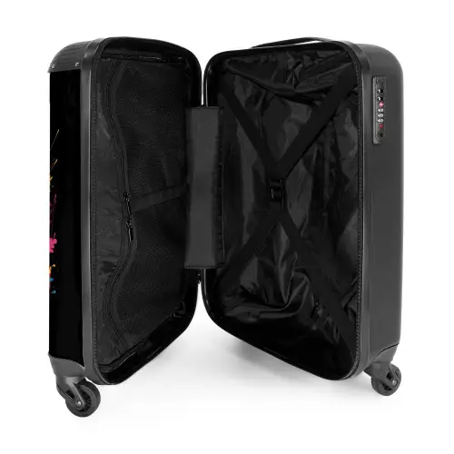 Radio met kleurrijke verf NBS - Handbagage koffer - Unisex middel -binnenkant