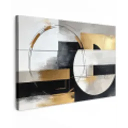 Abstract - Goud - Zilver - Vormen - Aesthetic canvas 2cm klein -z3d