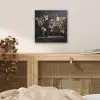 Wereldkaart - Stenen - Realistisch aluminium wit klein -sfeer3