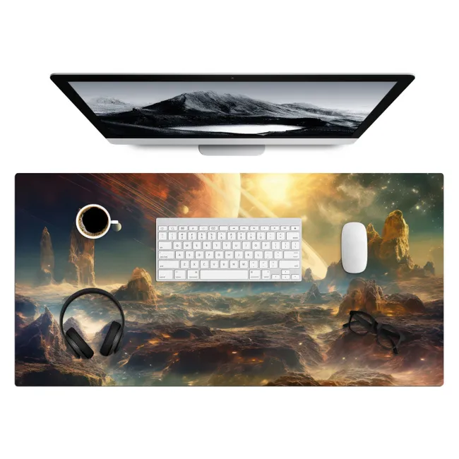 Desk Mat - mountain-planet-space-star