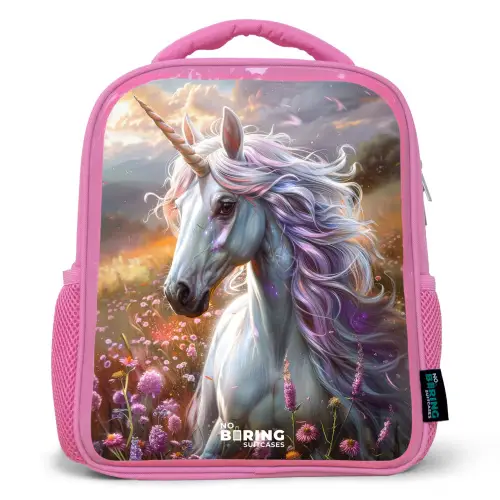 Pastel parelhoorn Kinderrugzak - Roze middel -3d
