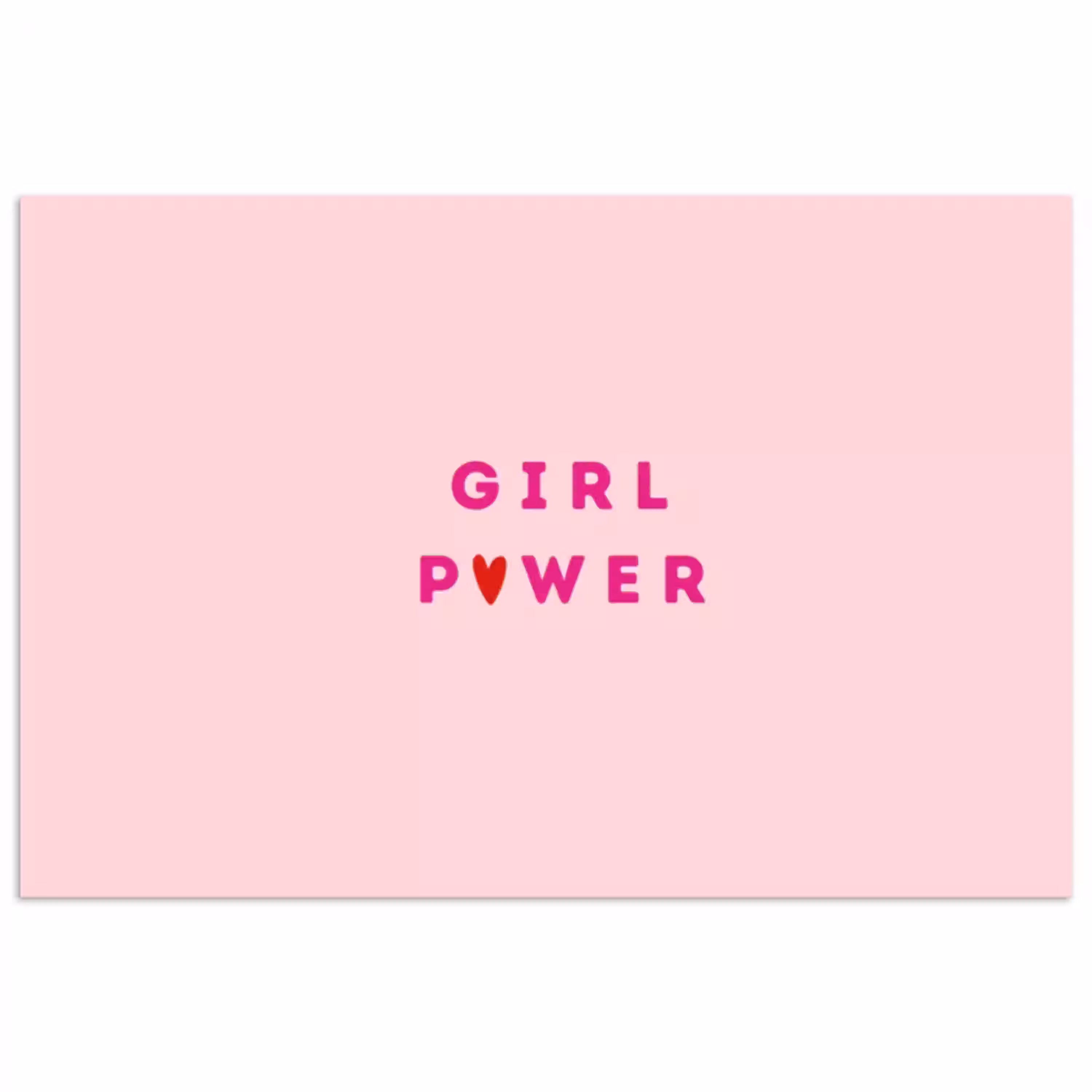 Girl power - Roze - Hartje poster papier klein -3d