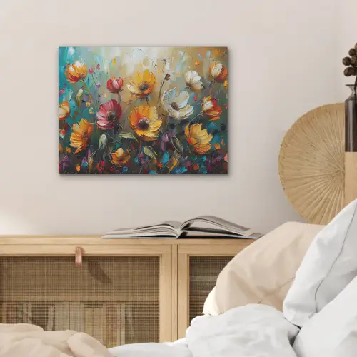 Watercolor - Bloemen - Kunst - Modern PET vilt klein -sfeer3
