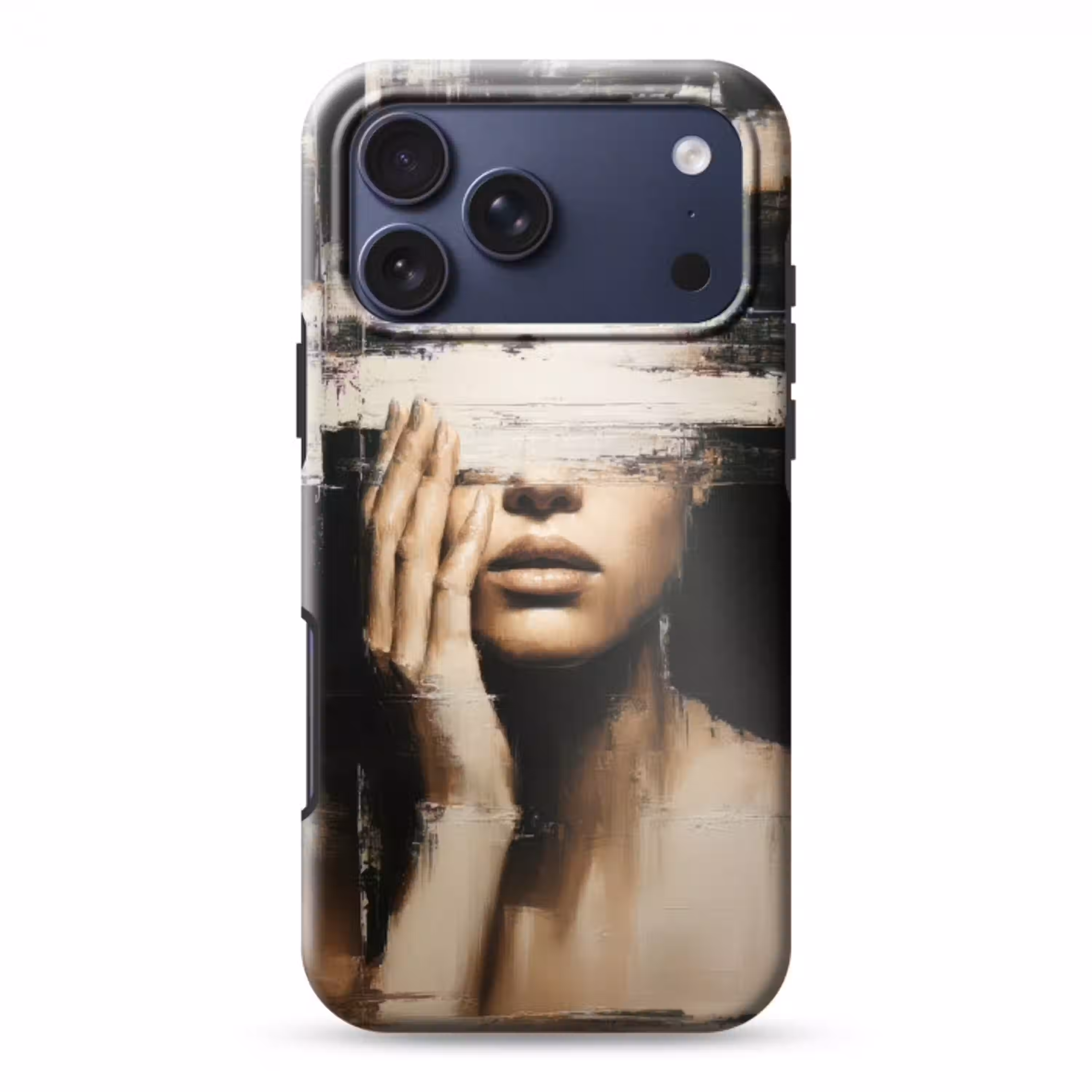 Hand - Gezicht - Strepen - Abstract Toughcase MagSafe Apple iPhone 17 Pro Max klein -3d