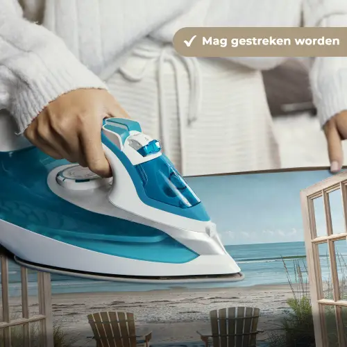 Doorkijk - Strandstoelen - Duinen - Zee - Natuur Wandkleed katoen klein -sfeer9