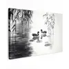 Eenden - Waterlelies - Riet - Zwart canvas 2cm klein -z3d